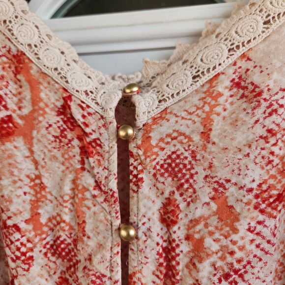 En Creme One Piece Romper Womens SZ Med Snakeskin Resort Vacation Bohemian Open - Picture 2 of 6